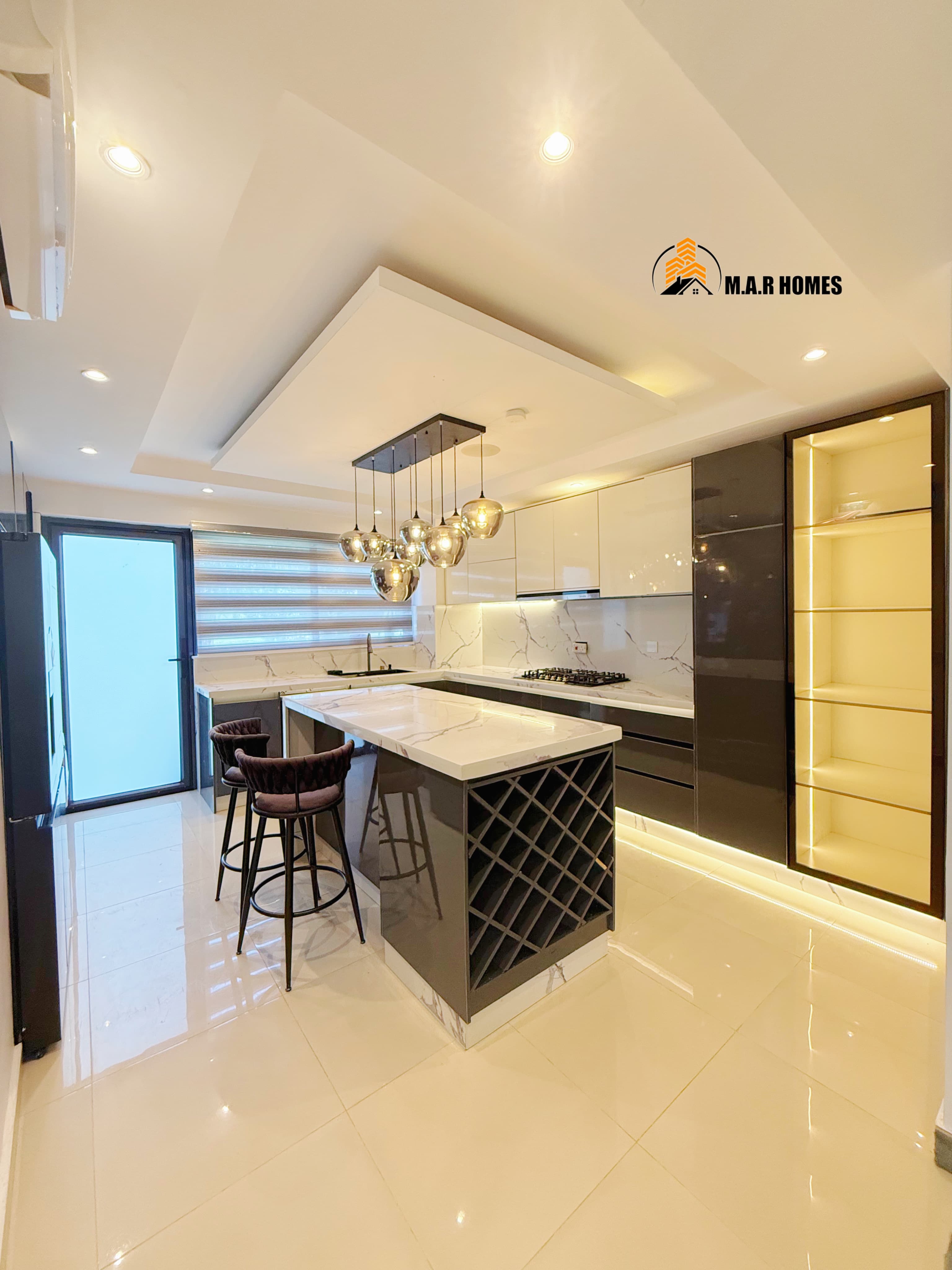 Modern kitchen featuring a cozy dining nook